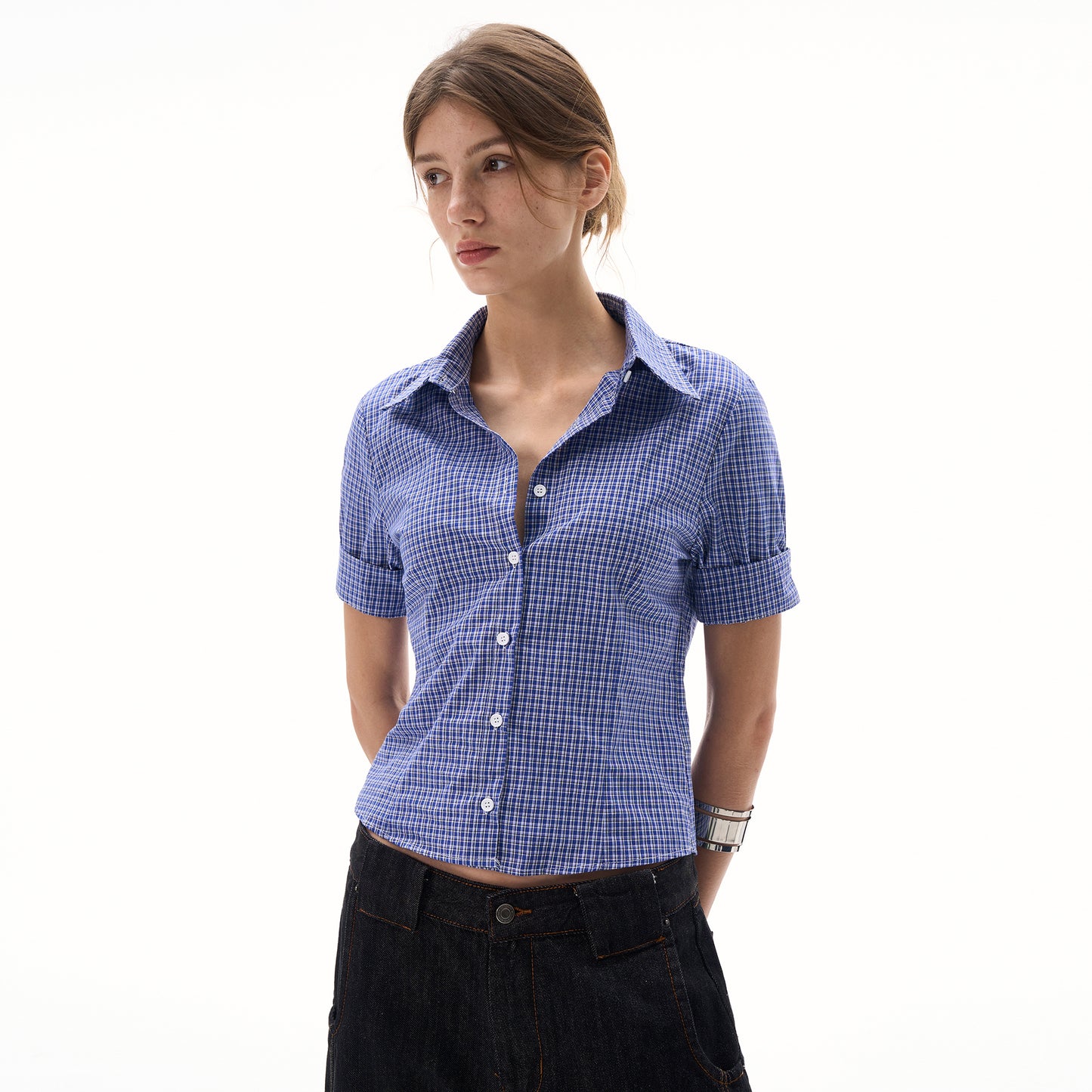 MADWITCH SHORTS-LENGTH STRUCTURED SHIRT #CY156
