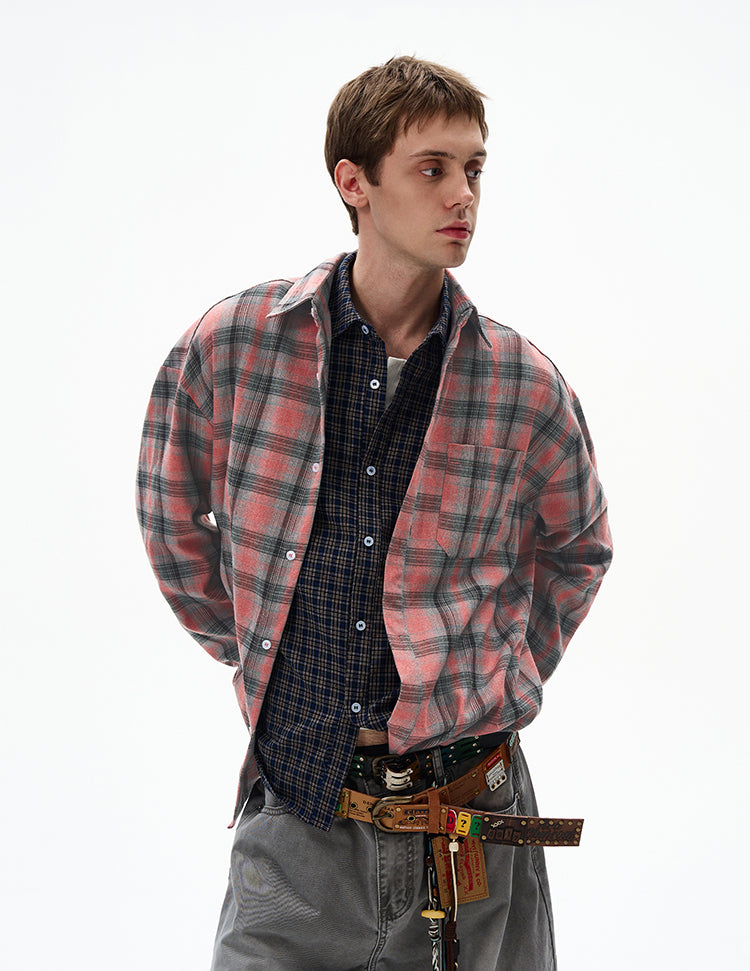 MADWITCH COLOR-BLOCK CHECKED TUNIC #CR603
