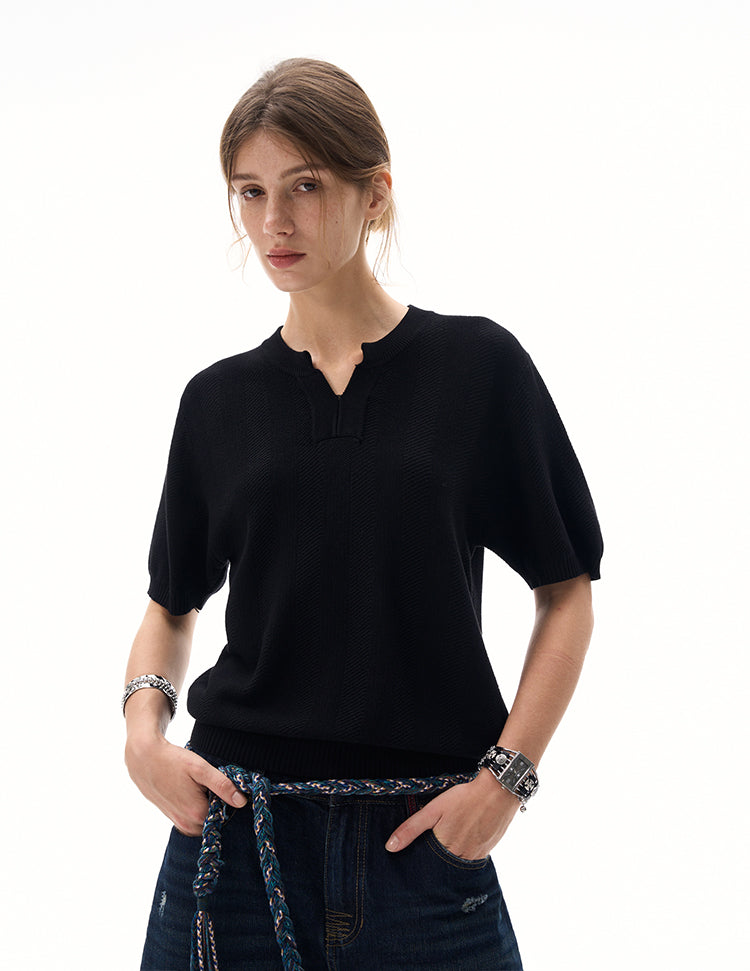 MADWITCH CLEAN FIT KNIT T-SHIRT #M6113