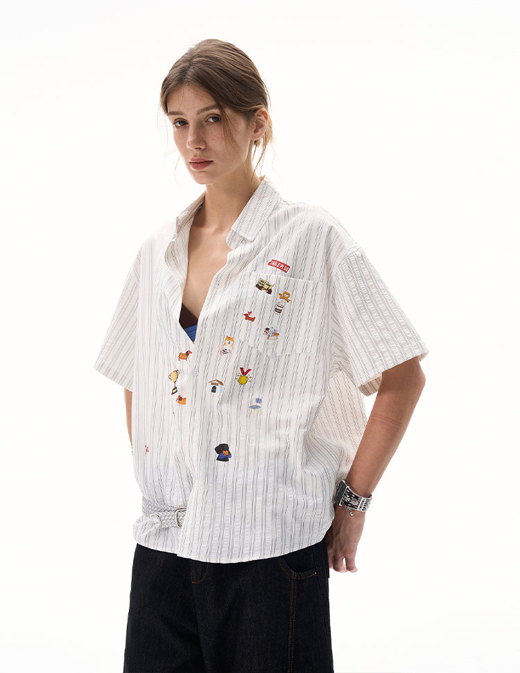 MADWITCH GIRLY STRIPED BLOUSE #TP231