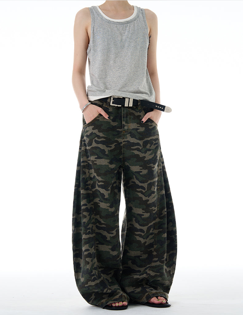 MADWITCH CAMO WIDE-LEG PANTS #G6808