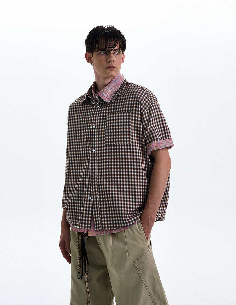 MADWITCH POLKA DOT CHECKERED SHIRT #CR222