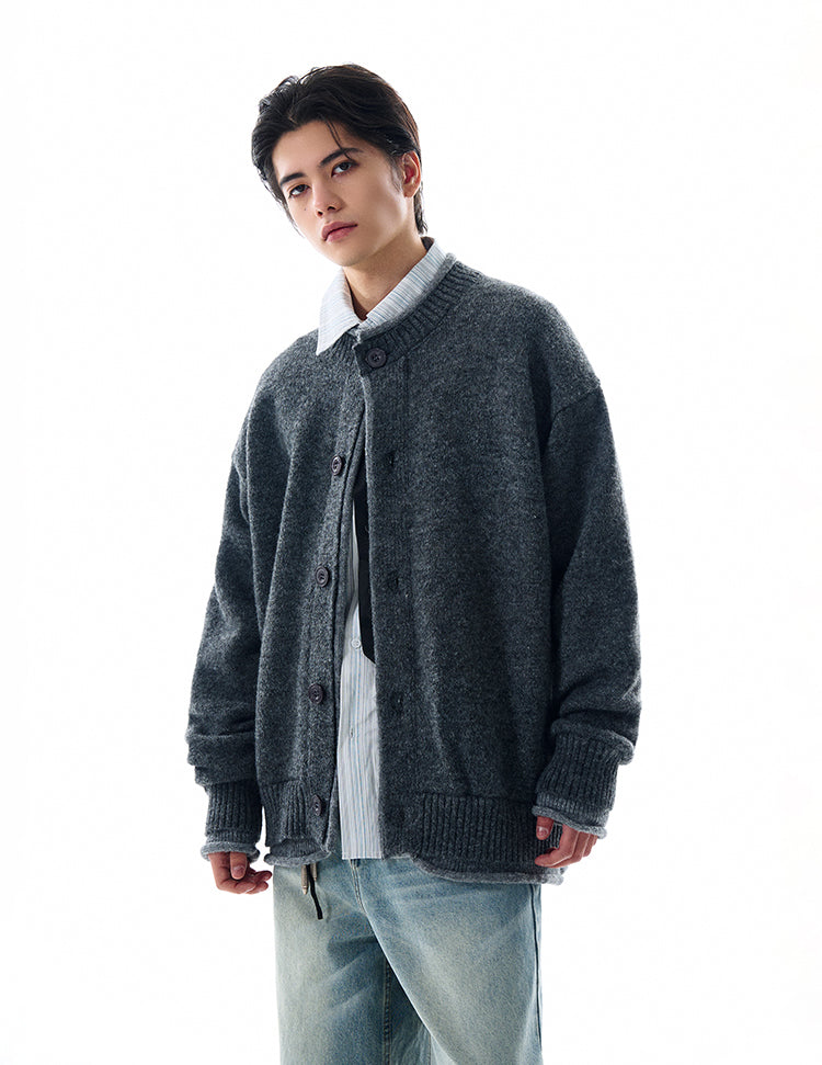 MADWITCH FAUX TWO-PIECE CARDIGAN SWEATER #MY010