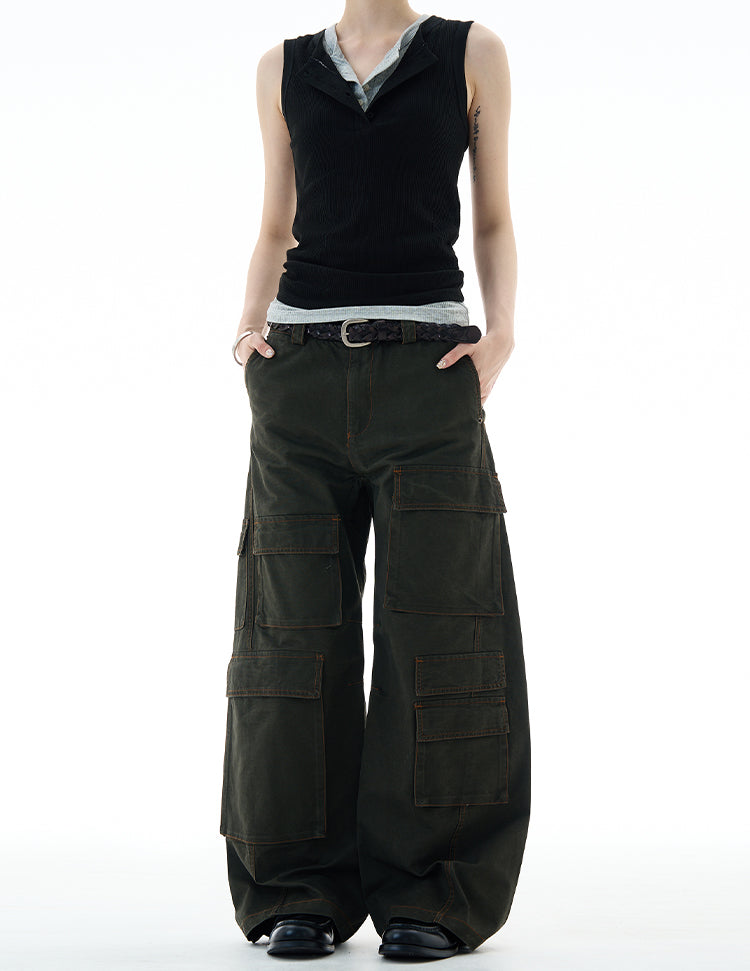 MADWITCH UNISEX MULTI-POCKET CARGO PANTS #A611