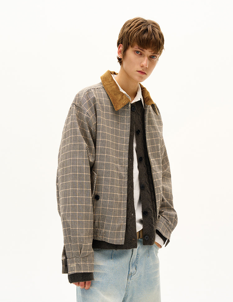 MADWITCH UNISEX CONTRAST COLLAR PATCHWORK JACKET #G1412