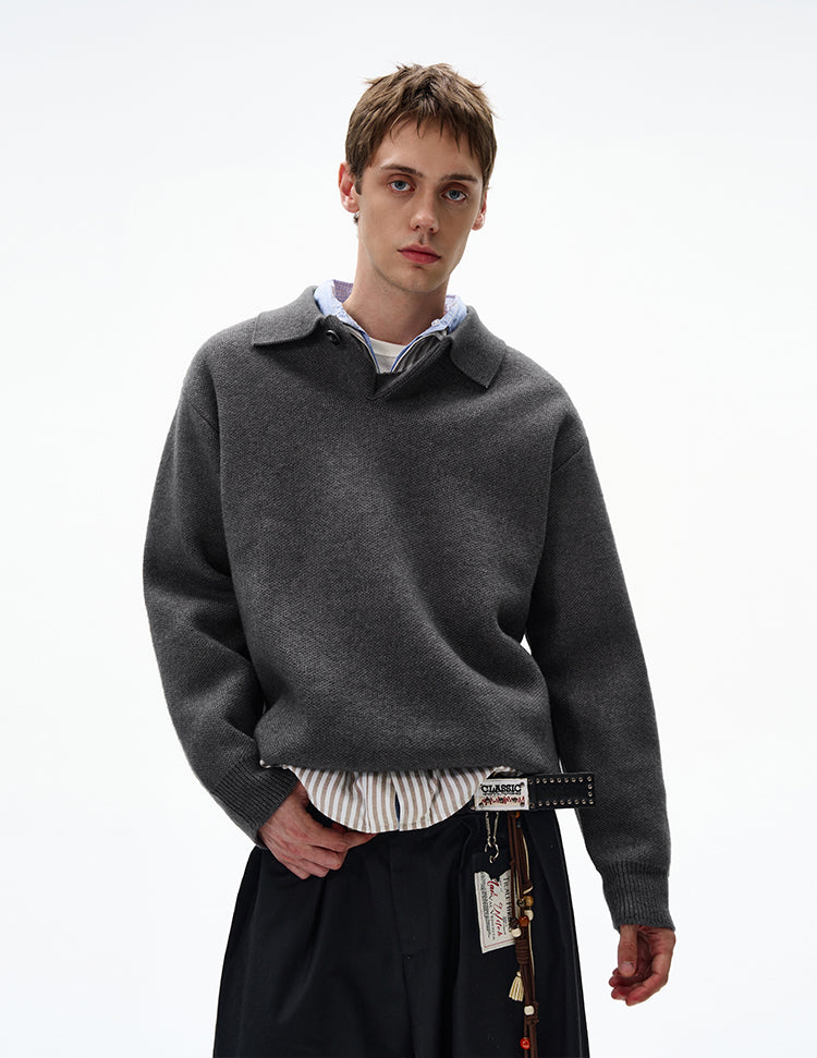 MADWITCH UNISEX KNITTED POLO SWEATER #6301