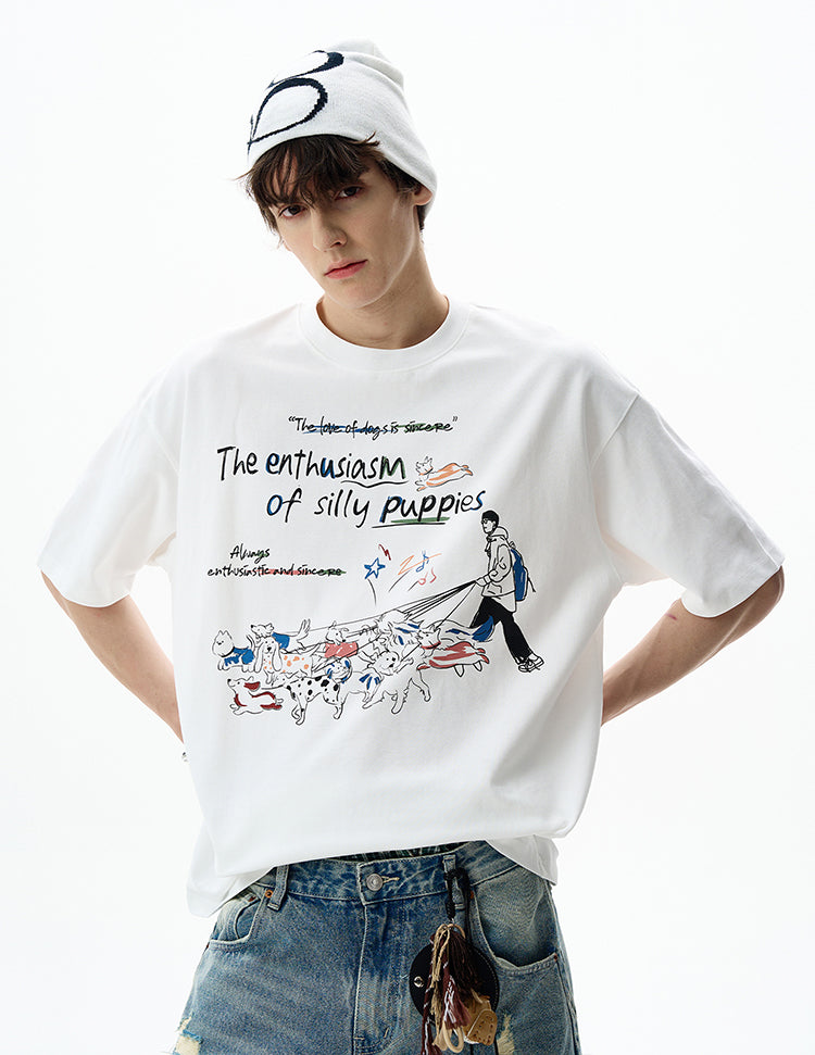 MADWITCH FUN PRINT CREWNECK TEE #880320