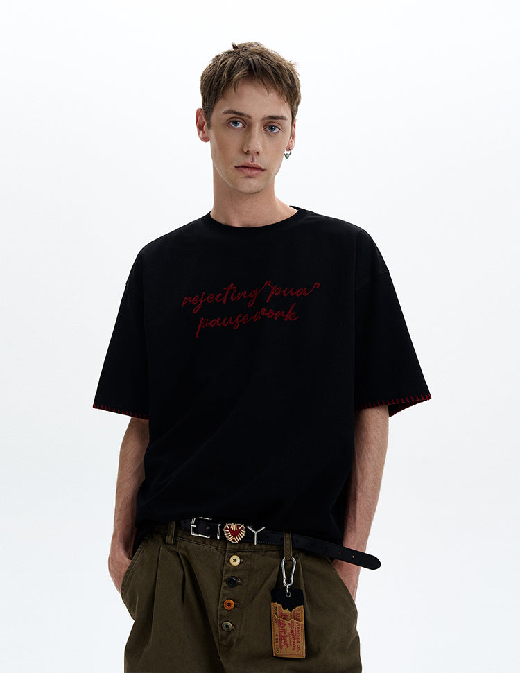 MADWITCH VERSATILE EMBROIDERED T-SHIRT #880312
