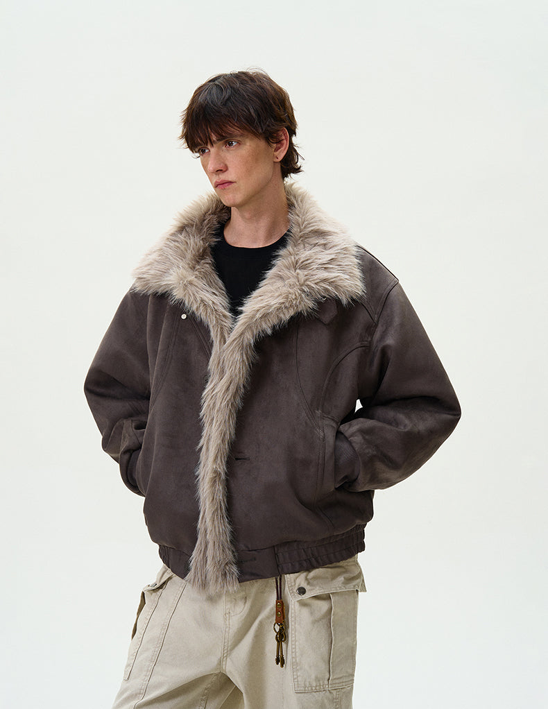 MADWITCH LOOSE FIT FUR-COLLAR JACKET #990213
