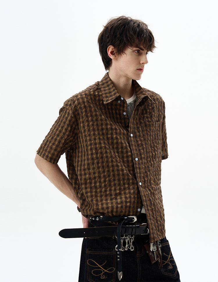 MADWITCH SEERSUCKER RETRO SHIRT #CR237