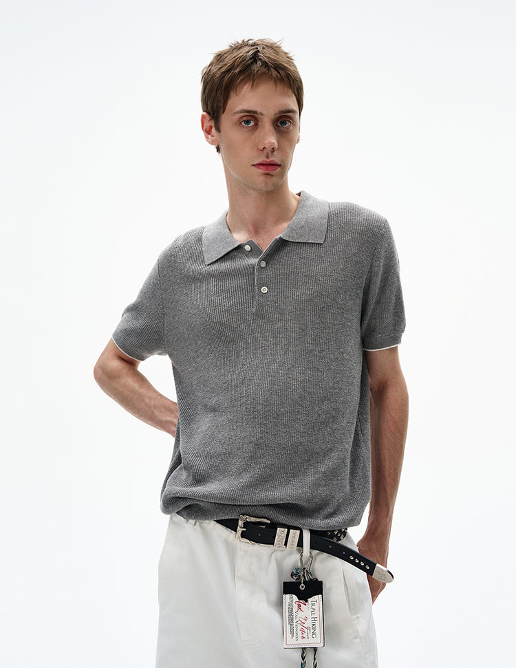MADWITCH CLASSIC POLO KNIT TOP #250139