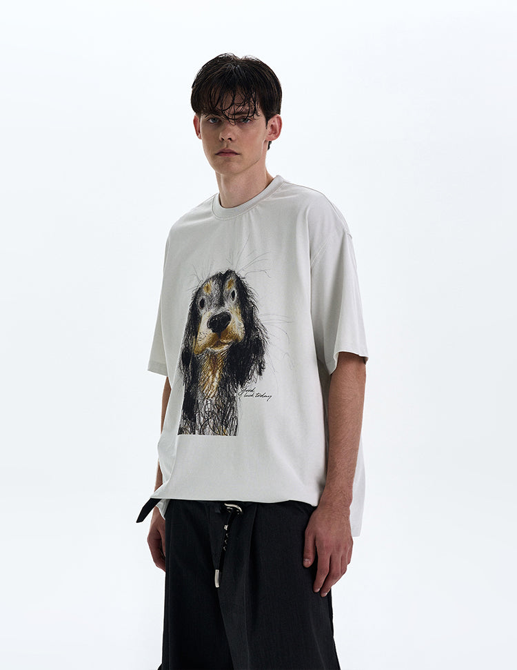 MADWITCH PUPPY PRINT TEE #990635