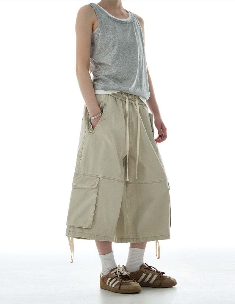 MADWITCH RELAXED FIT UTILITY CARGO SHORTS #A600