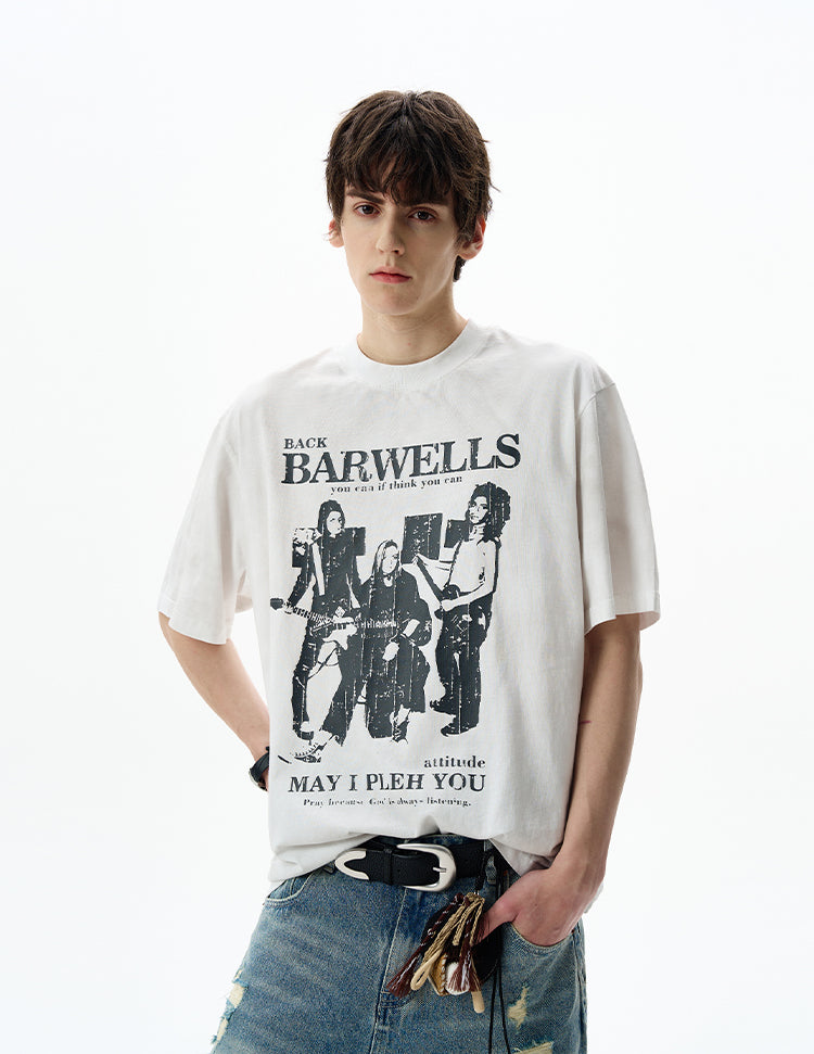 MADWITCH ROCK RETRO TEE #BW25701