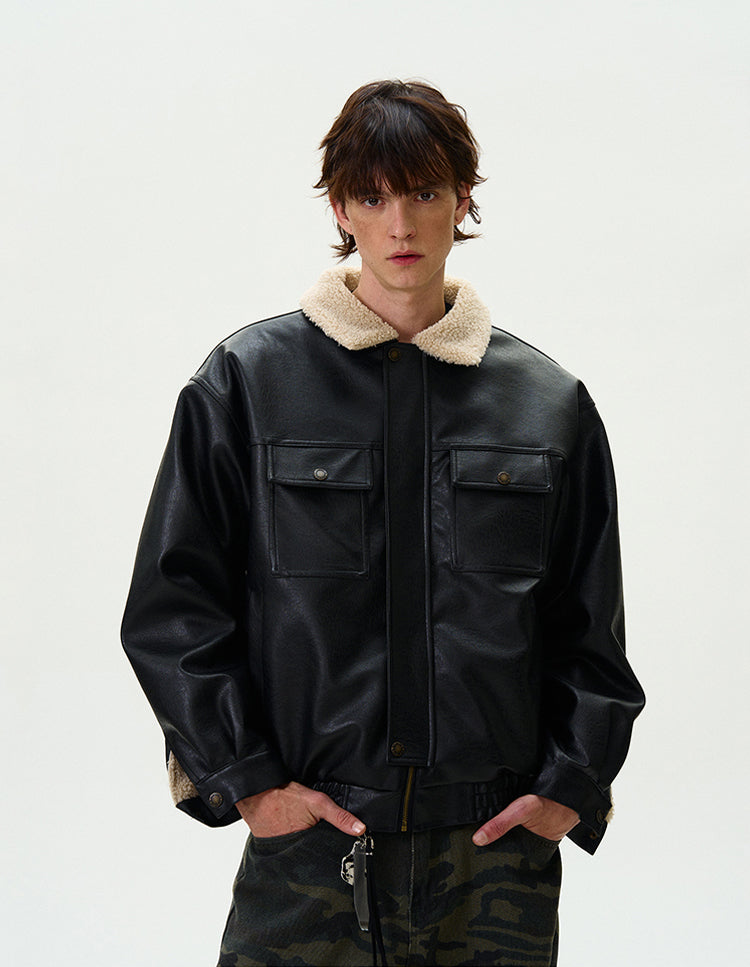 MADWITCH THICKENED PU LEATHER JACKET #G1060