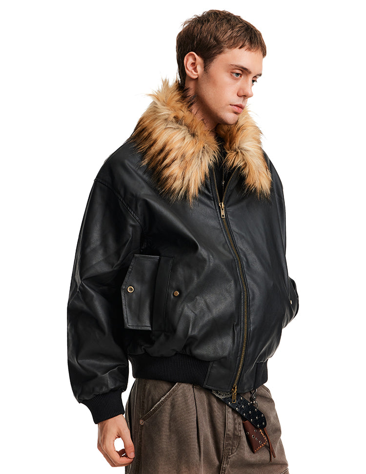 MADWITCH PU SHEARLING PARKA #L99607