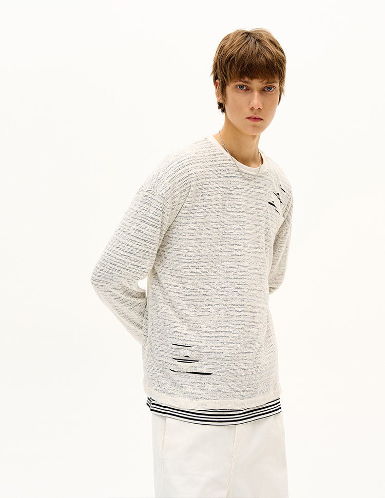 MADWITCH UNISEX DISTRESSED KNIT LONG SLEEVE #SD14