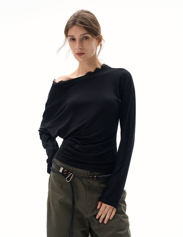 MADWITCH LACE-TRIMMED LAYER TOPS #DD3351