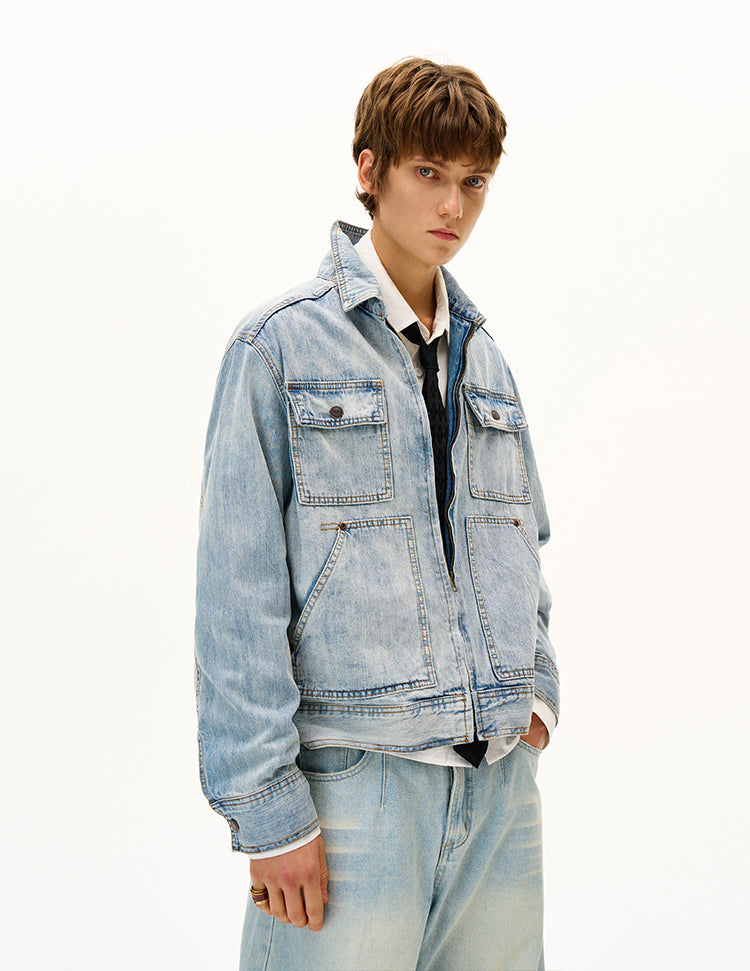 MADWITCH UNISEX VINTAGE WASHED DENIM JACKET #G6863