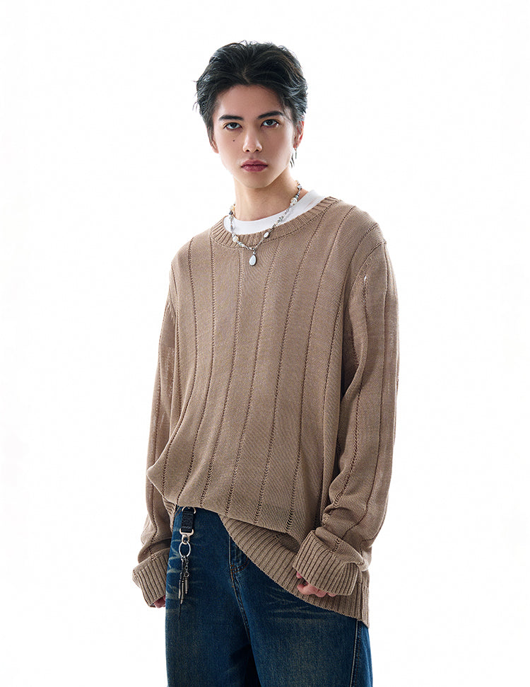 MADWITCH DISTRESSED KNIT SWEATER #81177