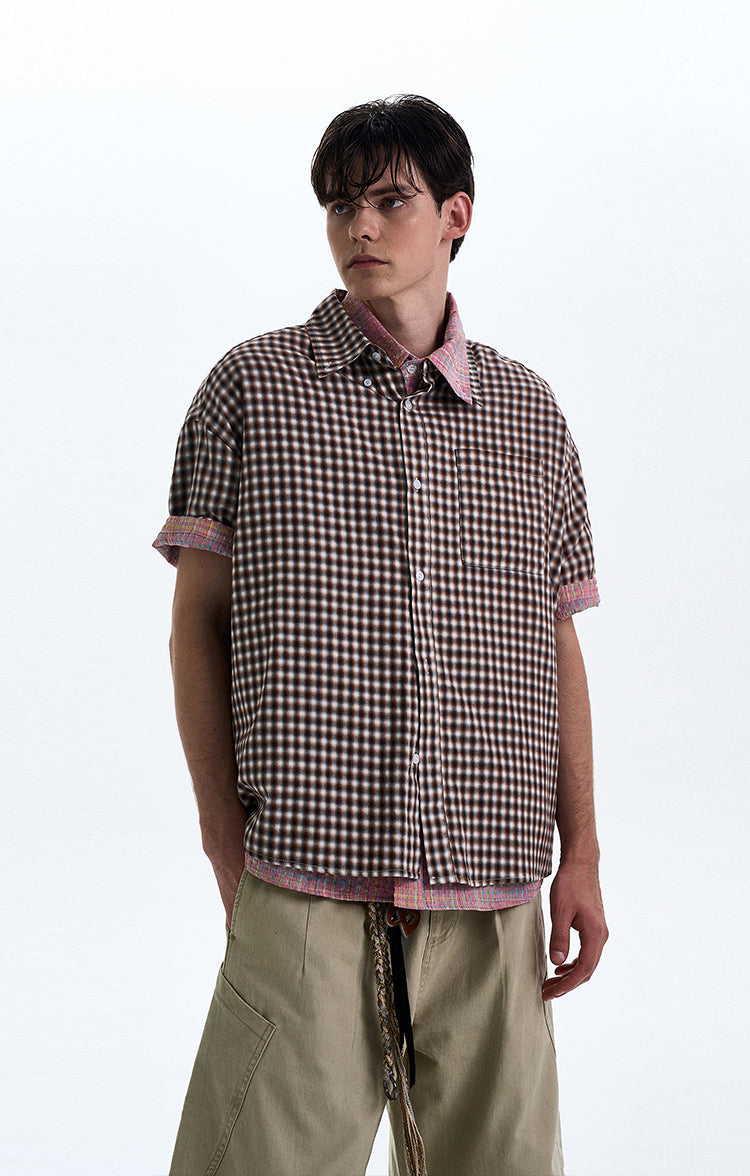 MADWITCH POLKA DOT CHECKERED SHIRT #CR222
