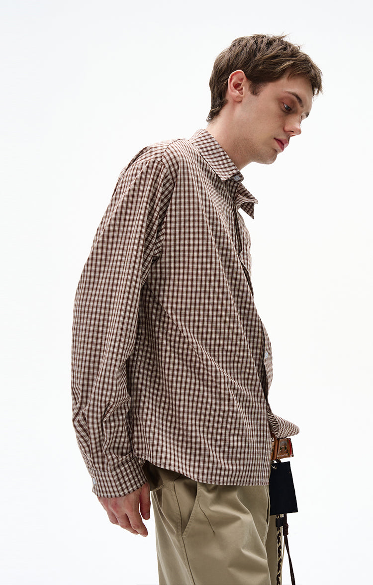 MADWITCH UNISEX VINTAGE PLAID LONG SHIRT #CR6215