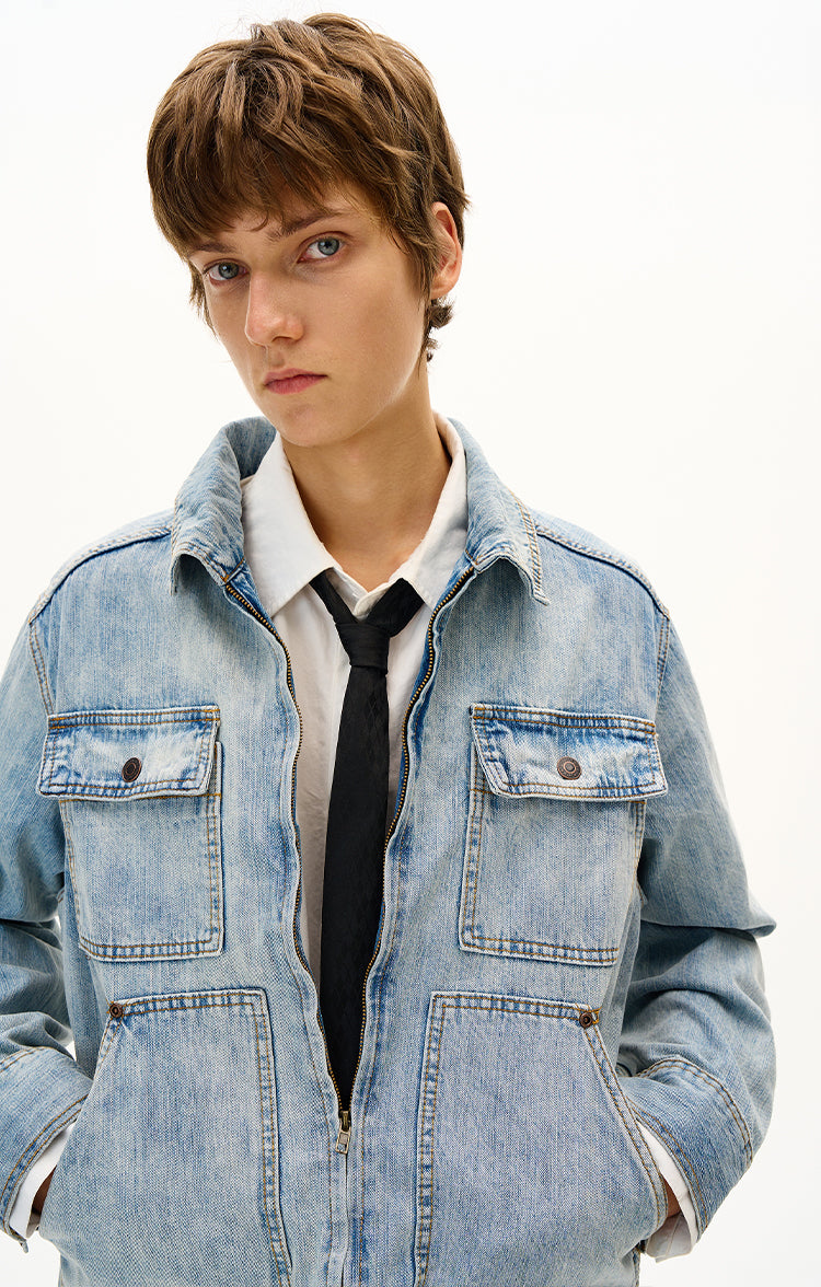 MADWITCH UNISEX VINTAGE WASHED DENIM JACKET #G6863