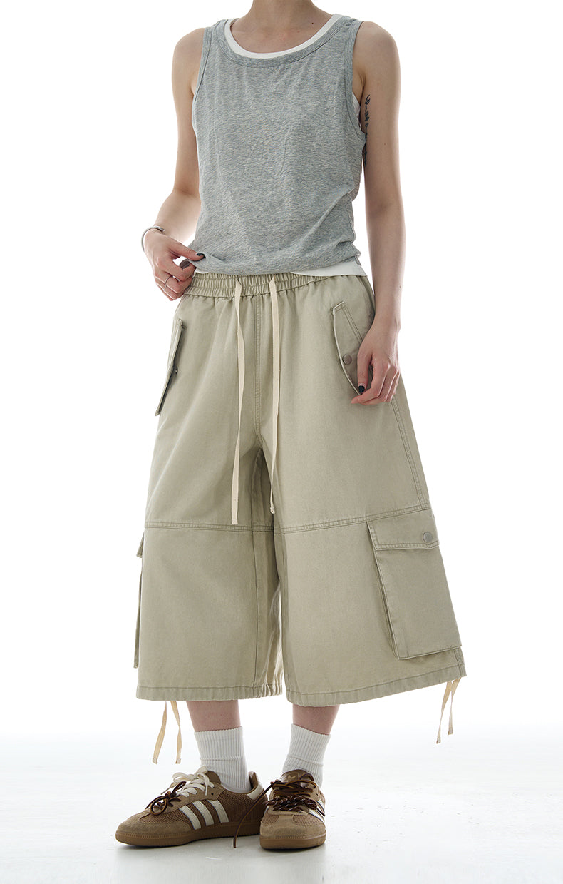 MADWITCH RELAXED FIT UTILITY CARGO SHORTS #A600