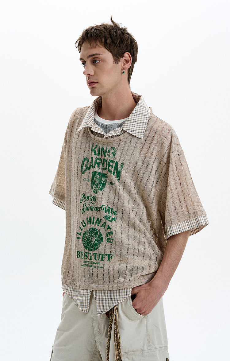 MADWITCH LAYERED KNIT TEE #T70