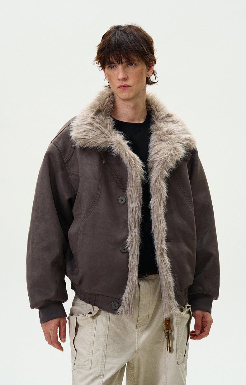 MADWITCH LOOSE FIT FUR-COLLAR JACKET #990213