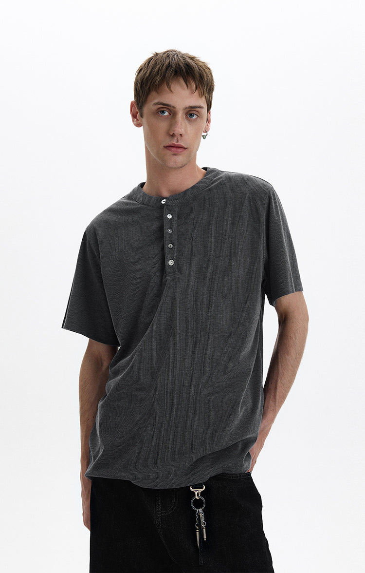 MADWITCH HENLEY KNIT TEE #1052