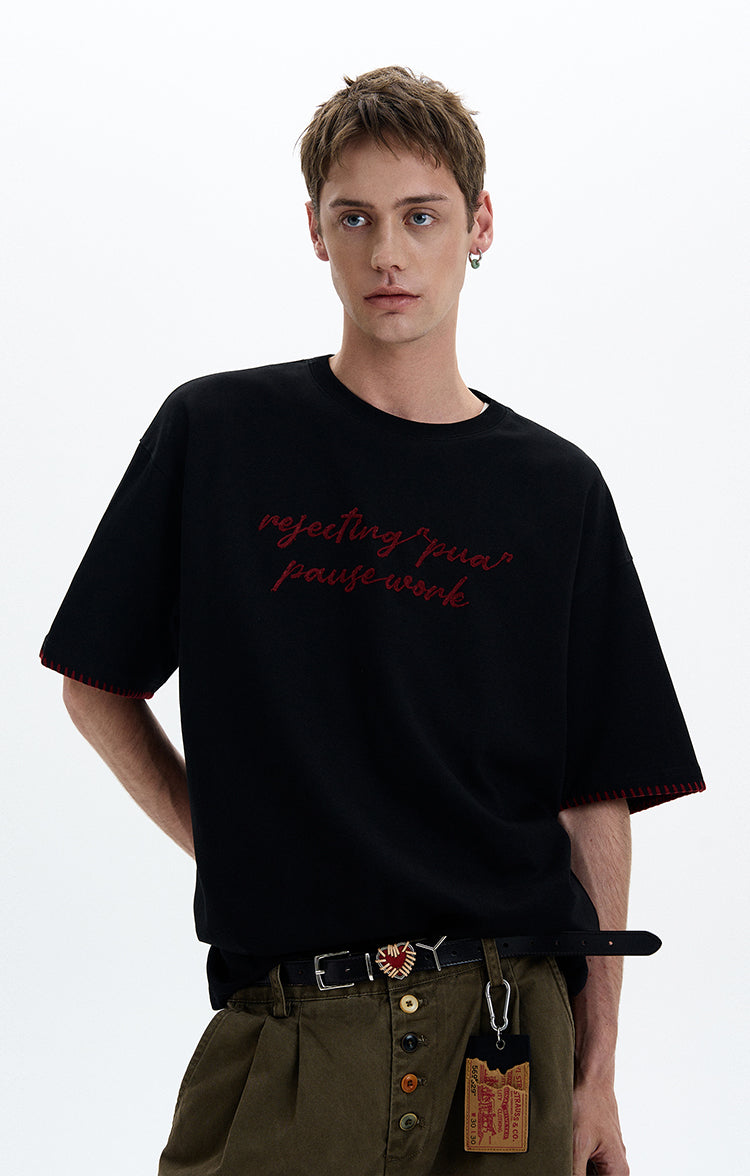 MADWITCH VERSATILE EMBROIDERED T-SHIRT #880312