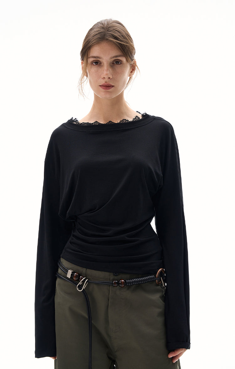 MADWITCH LACE-TRIMMED LAYER TOPS #DD3351