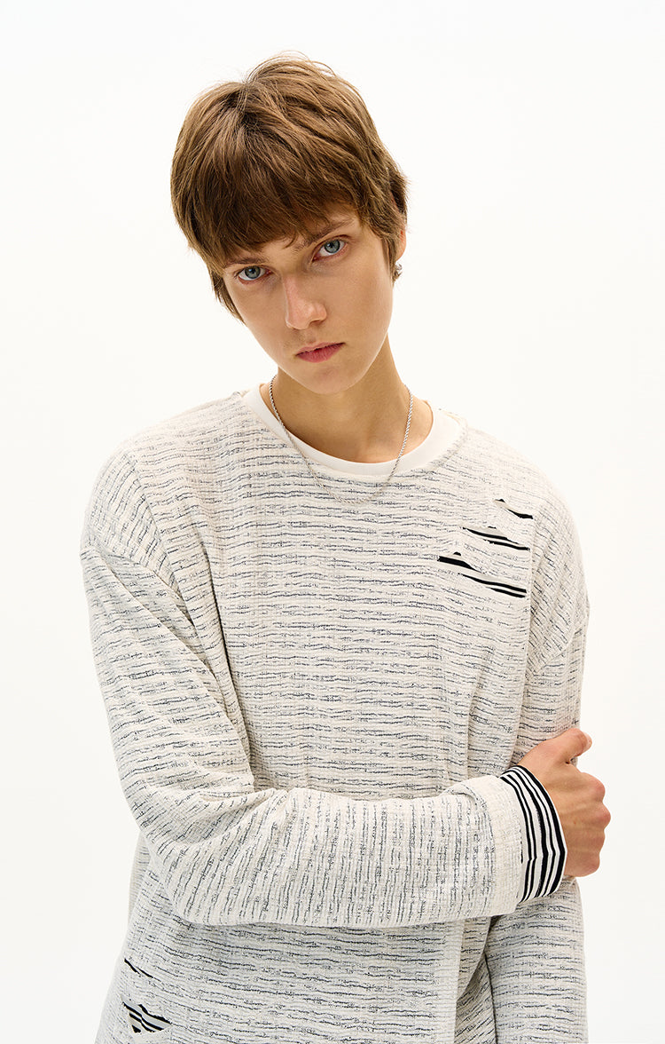 MADWITCH UNISEX DISTRESSED KNIT LONG SLEEVE #SD14
