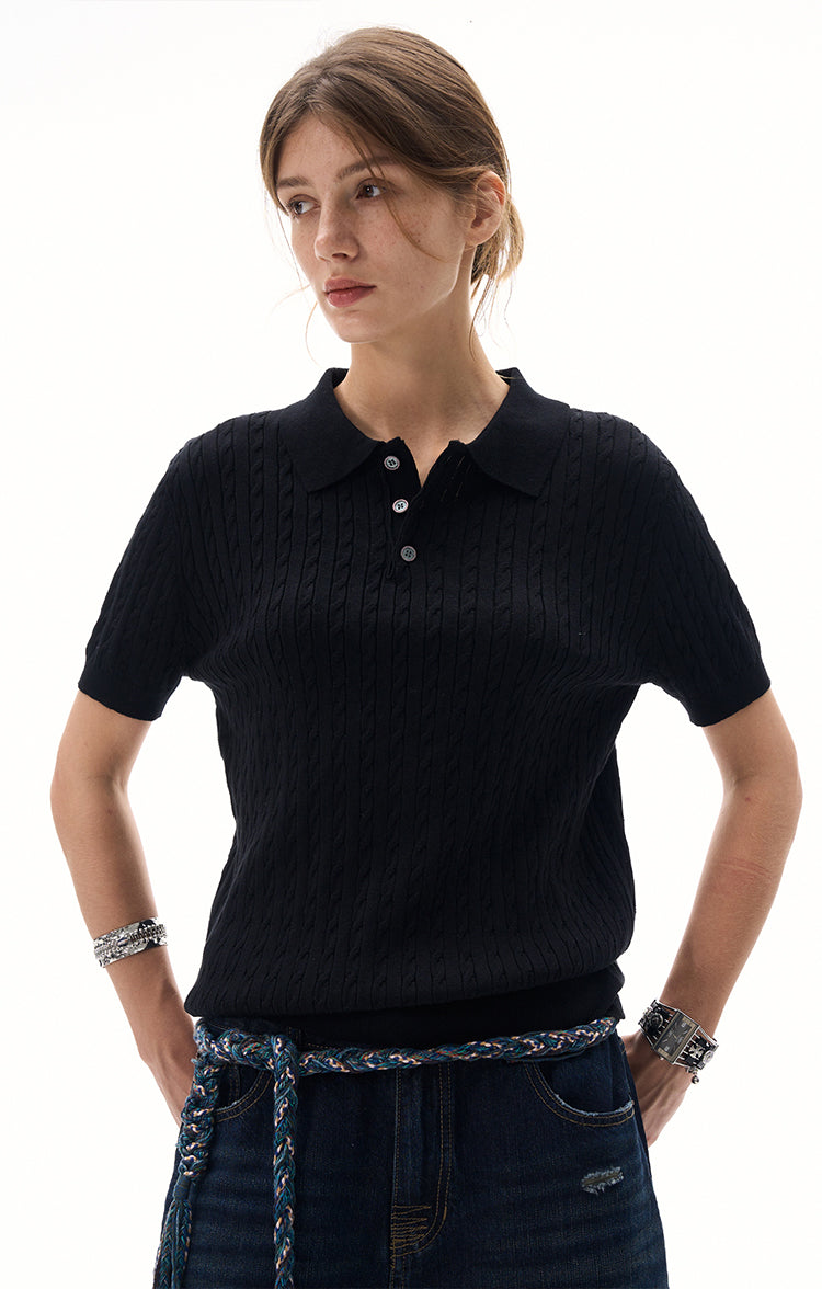 MADWITCH KNIT POLO TSHIRT #YF901