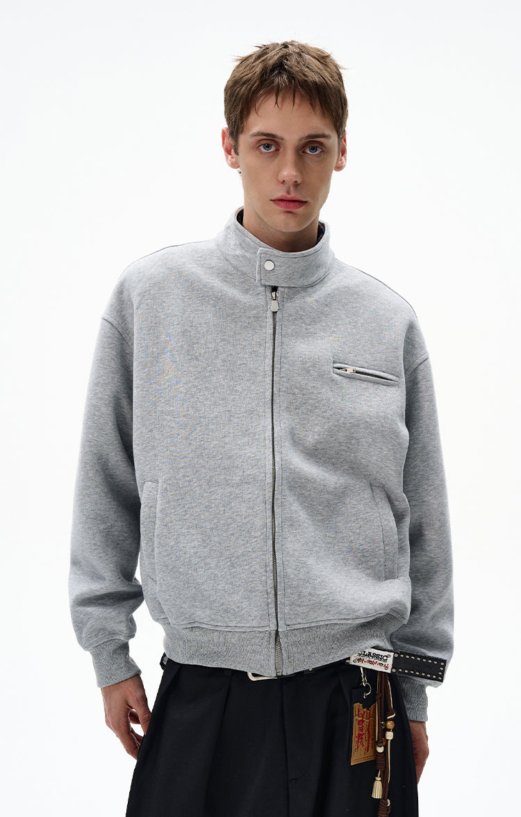MADWITCH UNISEX MINIMALIST STAND COLLAR JACKET #AB1080