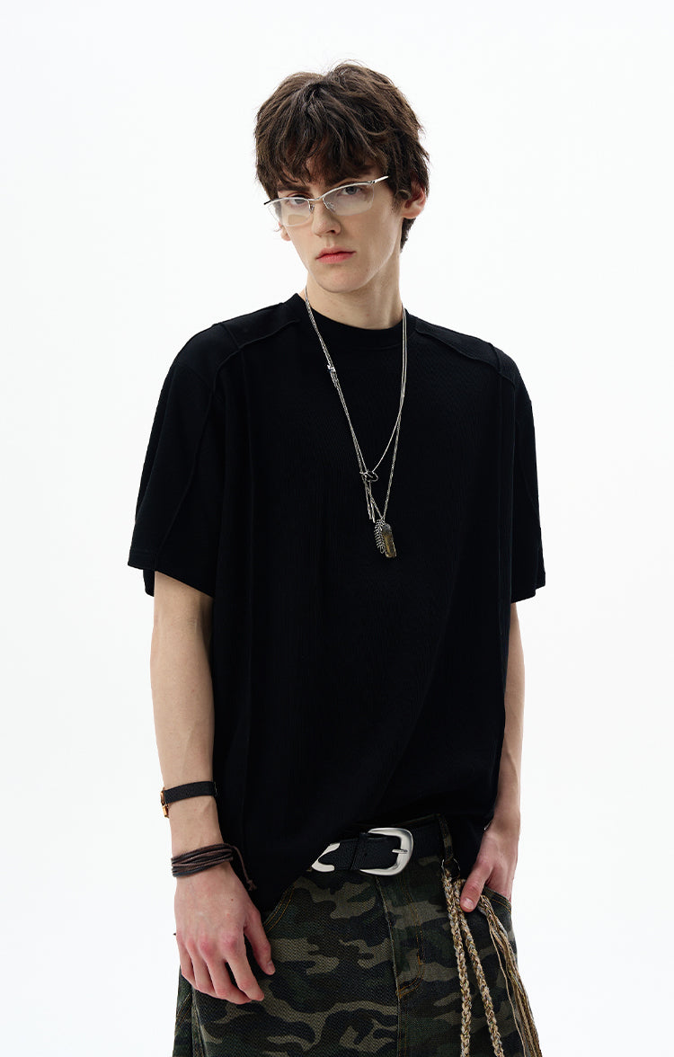 MADWITCH PANELED CREW NECK TEE #UTU009