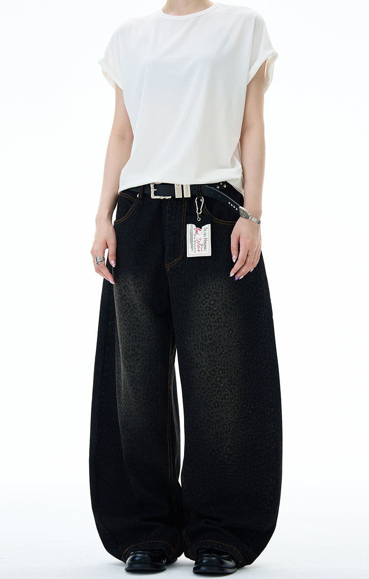 MADWITCH WASHED LEOPARD FLARE PANTS #BNK157