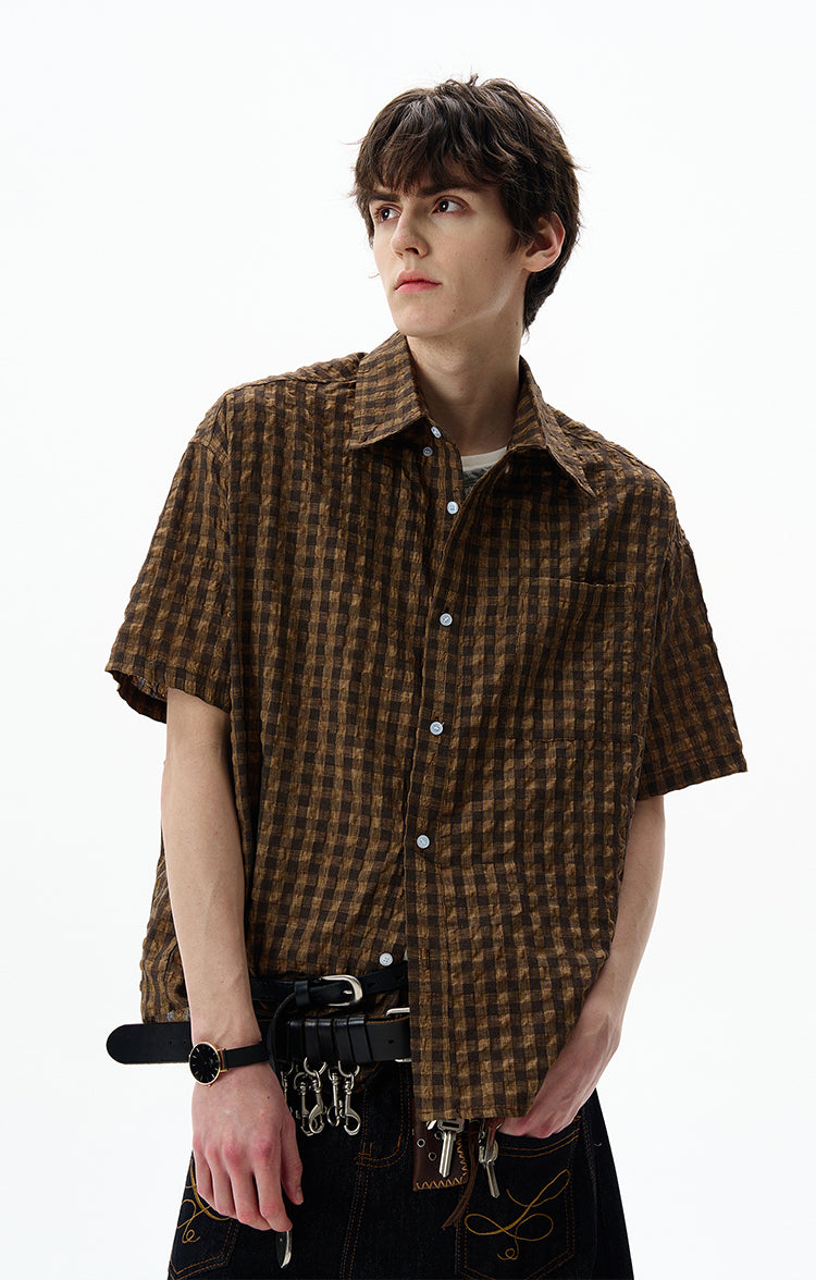 MADWITCH SEERSUCKER RETRO SHIRT #CR237