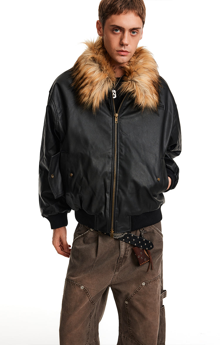 MADWITCH PU SHEARLING PARKA #L99607