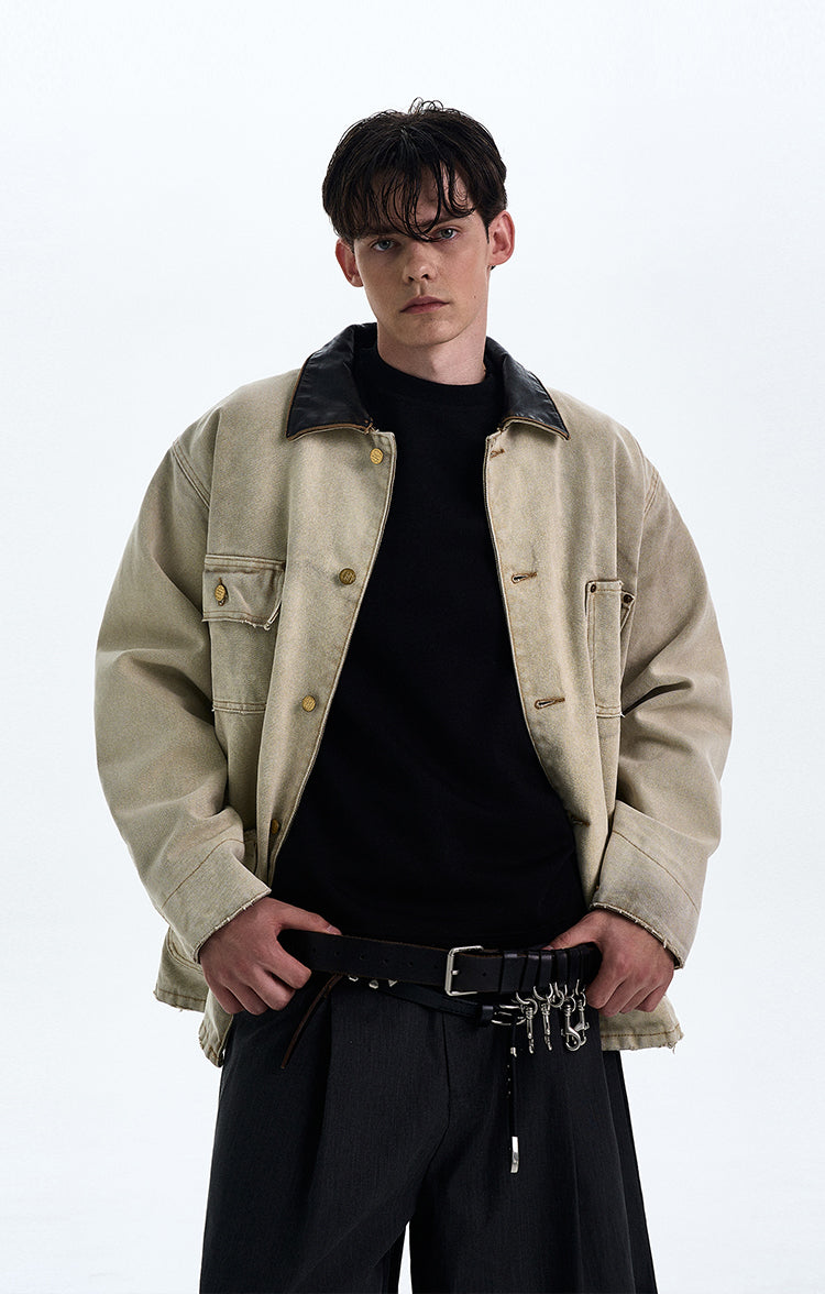 MADWITCH BARN STYLE TURN-DOWN COLLAR JACKET #CW1136