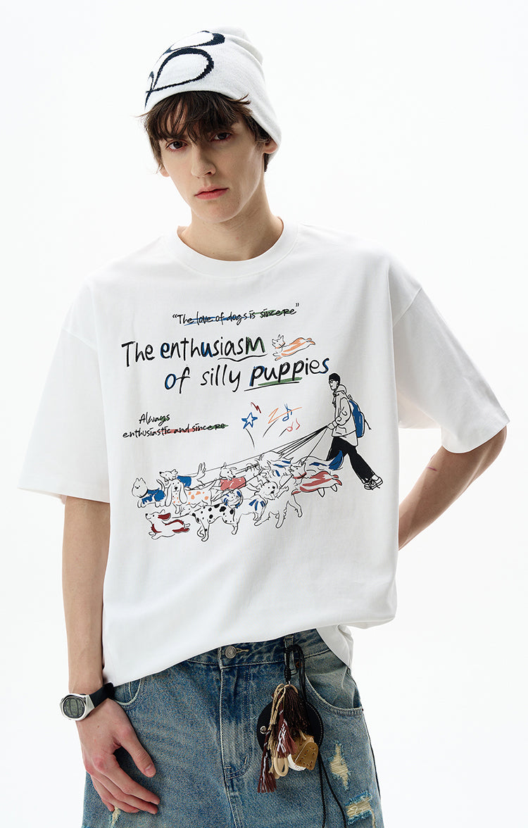 MADWITCH FUN PRINT CREWNECK TEE #880320