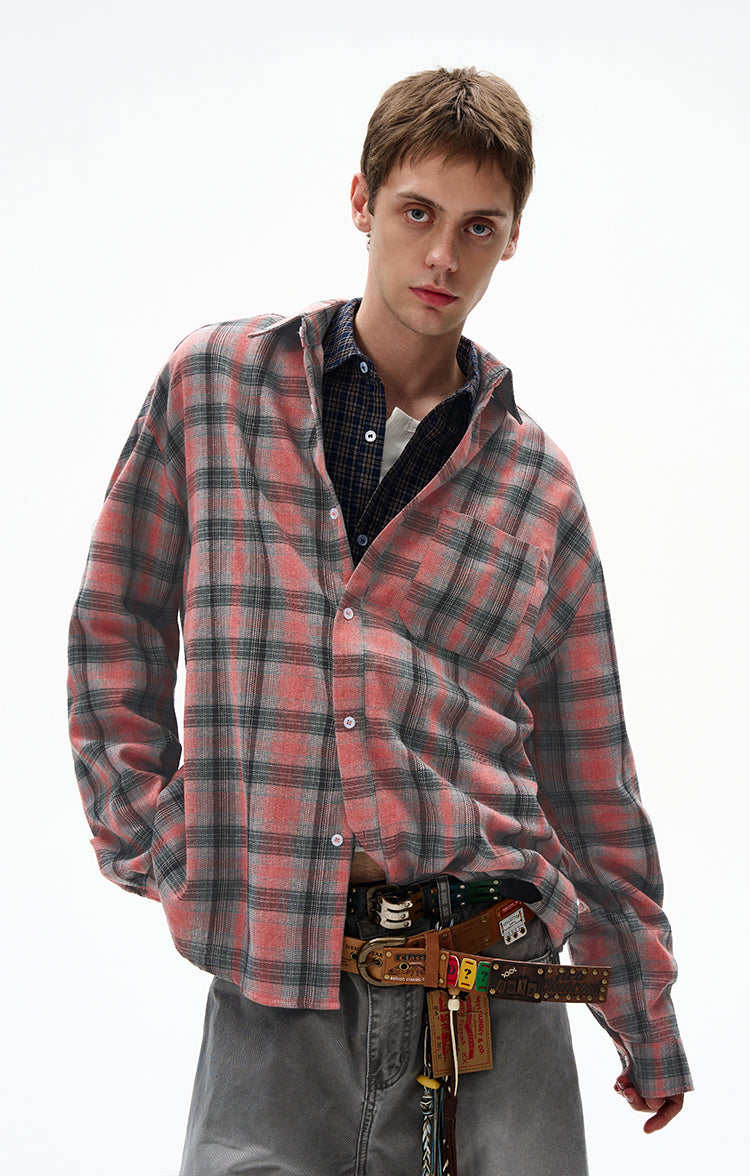 MADWITCH COLOR-BLOCK CHECKED TUNIC #CR603
