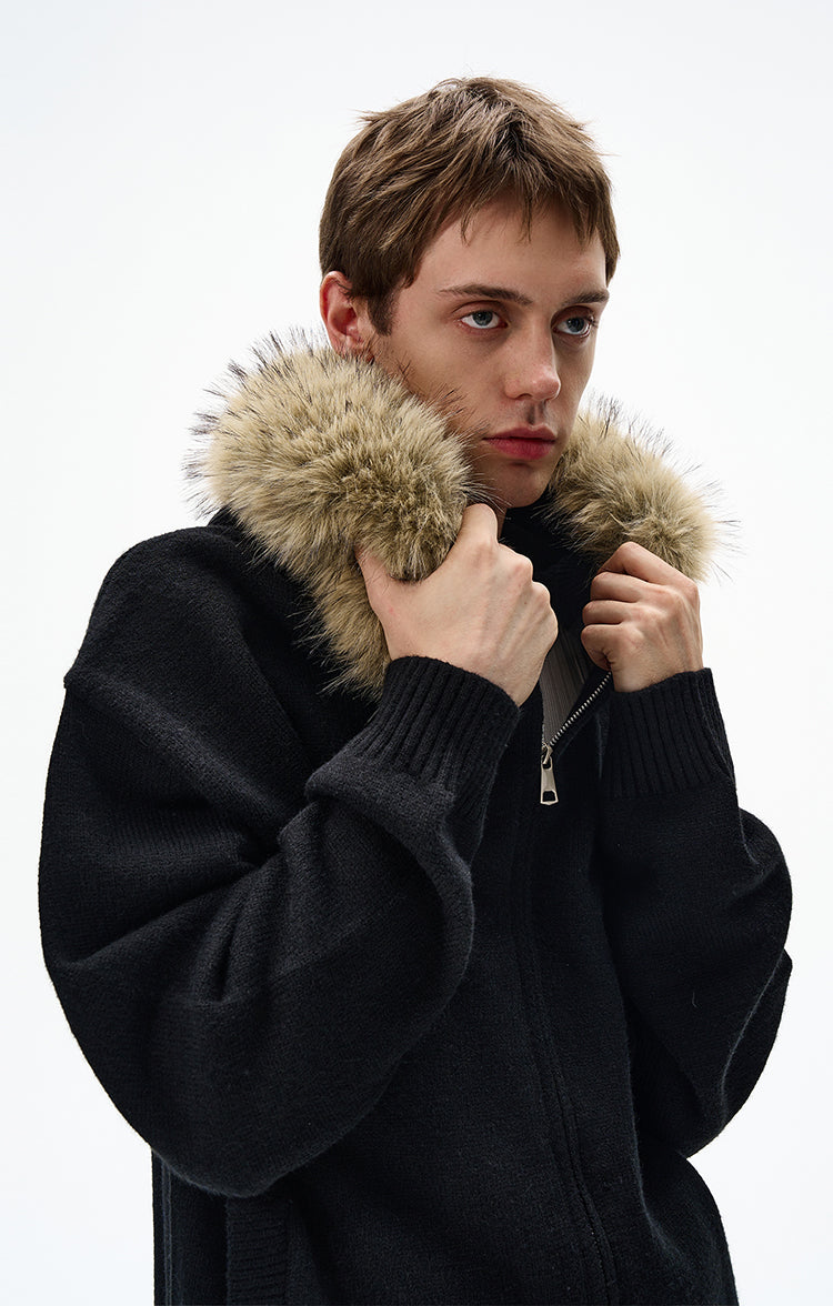 MADWITCH UNISEX FUR-TRIMMED CASUAL COAT #6273