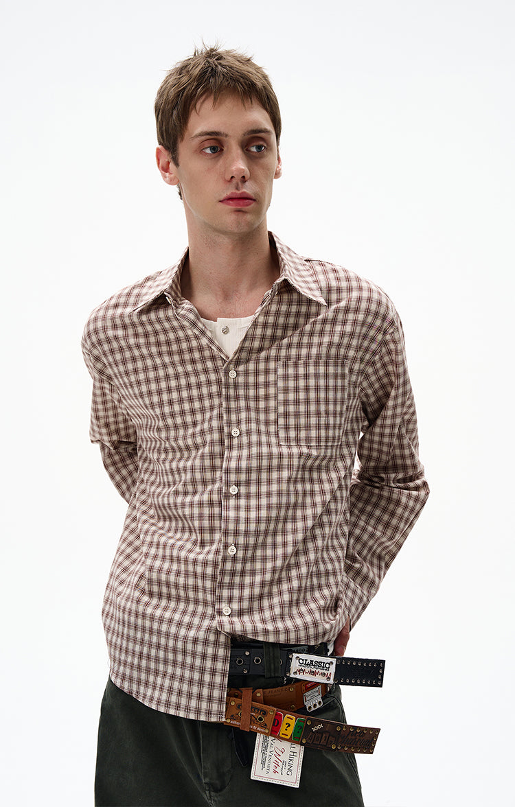 MADWITCH CHECKERED LONG SLEEVE SHIRT #RC86