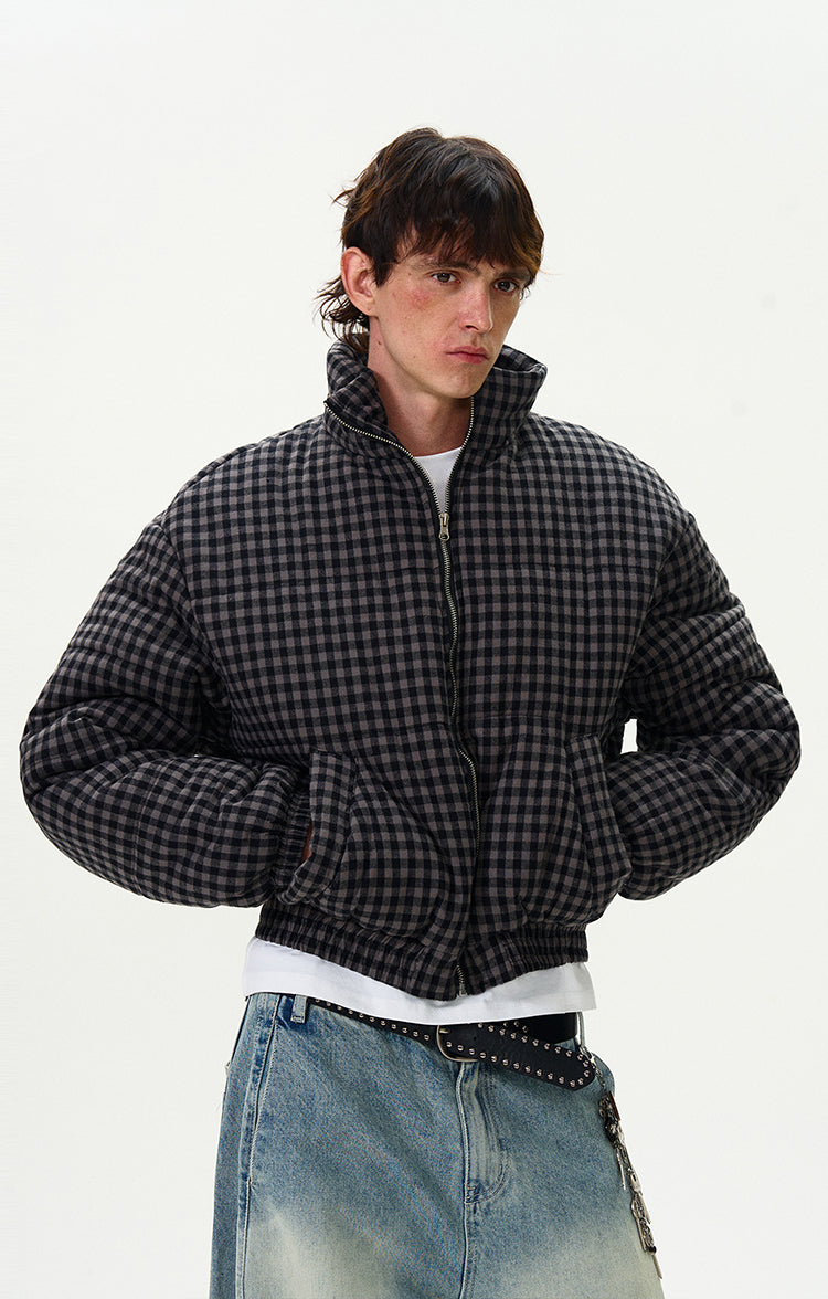 MADWITCH SHORT PLAID COTTON JACKET #RW134