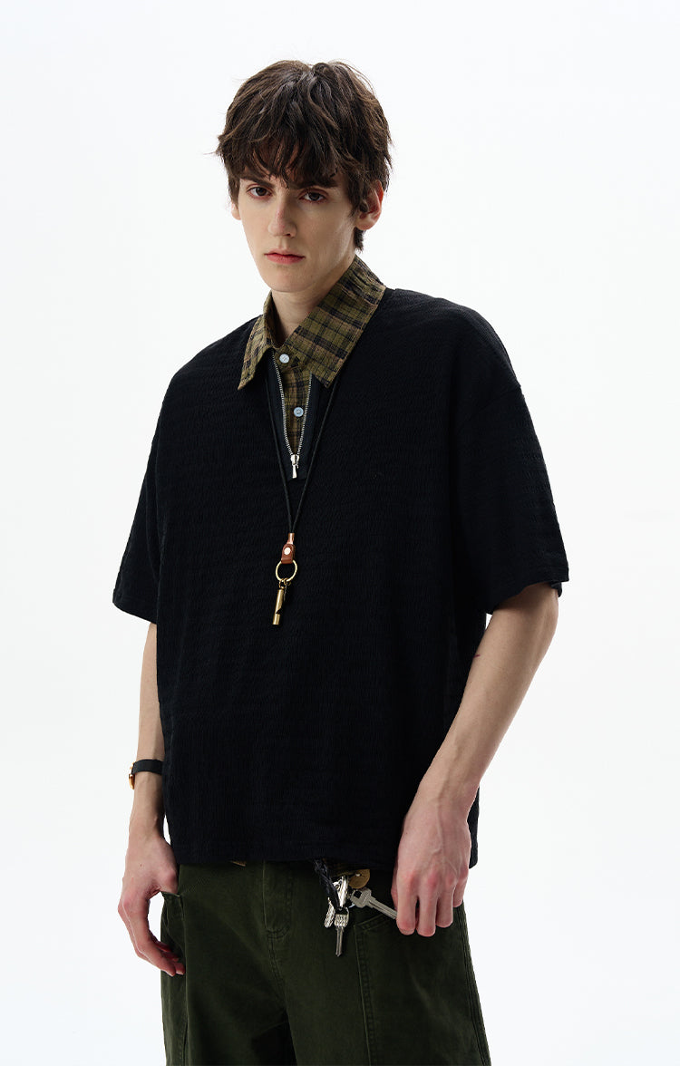 MADWITCH V-NECK KNIT TEE #6971