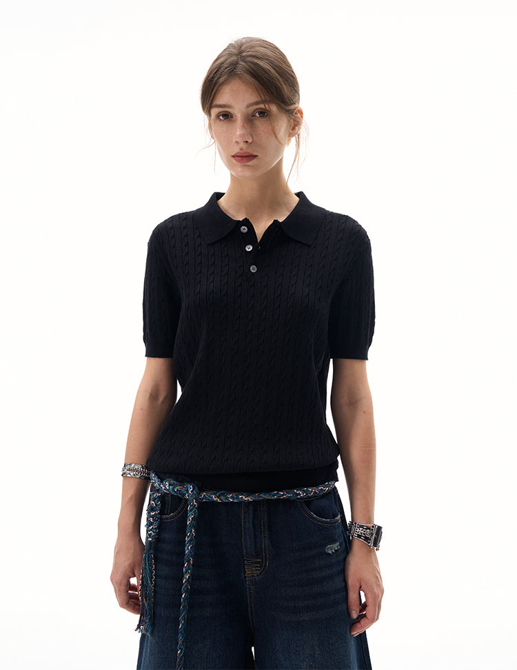 MADWITCH KNIT POLO TSHIRT #YF901