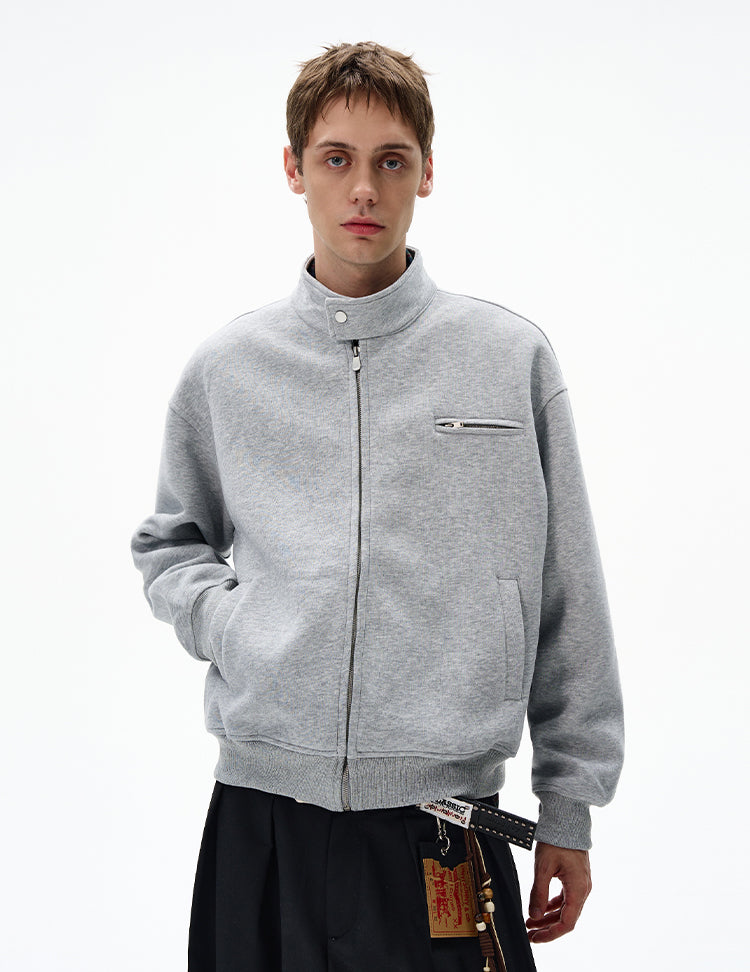 MADWITCH UNISEX MINIMALIST STAND COLLAR JACKET #AB1080