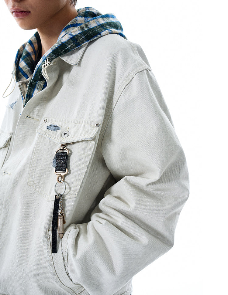 MADWITCH DISTRESSED WASHED DENIM JACKET #C177C25
